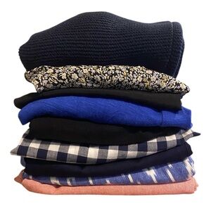 J Crew Bundle of 9 Tops & Bottoms XXS 00 Black blue Career Casual Preppy